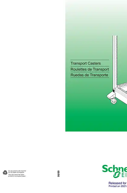 schneider施耐德Transport casters for SF_SM enclosures with individual plinth instruction Sheet